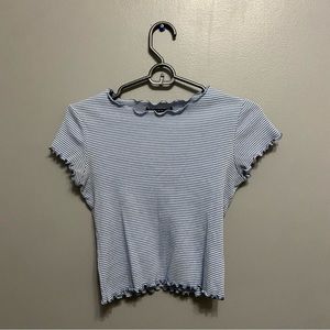 Brandy Melville blue and white striped T-shirt